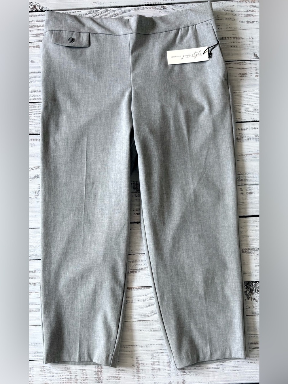 Rachel Zoe Gray Pull-On Stretch Ankle Pants NWT Plus Size 1X - Picture 2 of 11